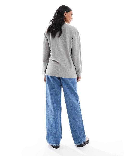 Vaqueros Dad Azul Limpio De Pernera Ancha De Asos Design Maternity ASOS de color Blue