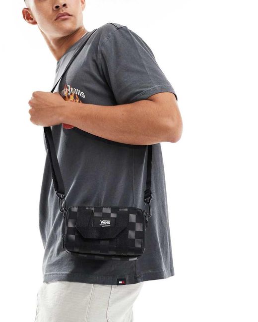 Bolso Negro Estilo Cartera A Cuadros Dameros Block De Vans de hombre de color Gray