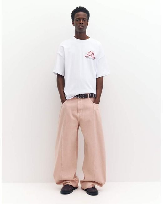 Pull&Bear White Car Graphic T-shirt for men