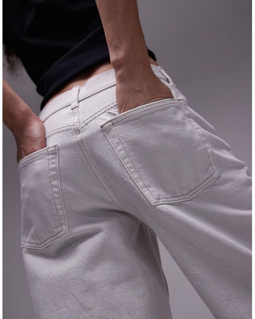 Ember - jean ample à taille basse - cassé TOPSHOP en coloris Gray