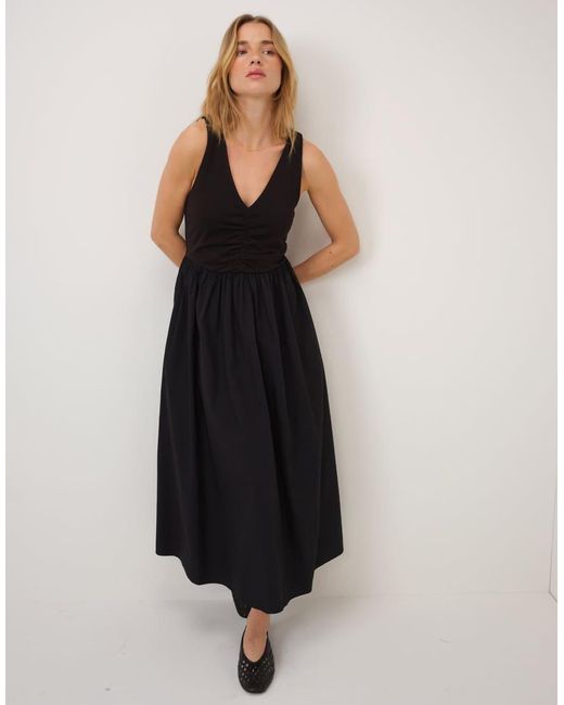 Nobody's Child White V-Neck Kyra Midi Dress