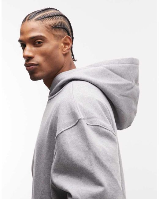 ASOS Gray Premium Heavyweight Oversized Hoodie for men