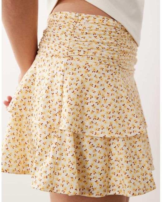 Gina Tricot Natural Mini Frill Skirt