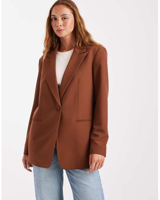 ASOS Brown Tailored Relaxed Blazer