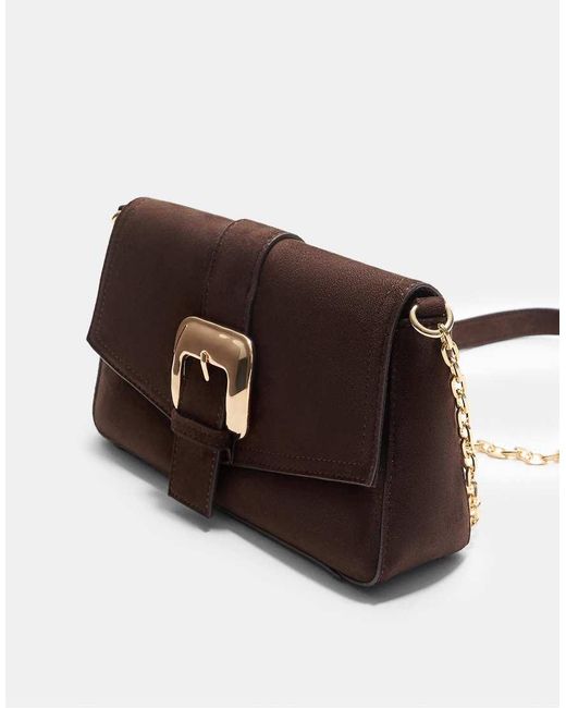 Stradivarius Blue Crossbody Bag With Irregular Buckle
