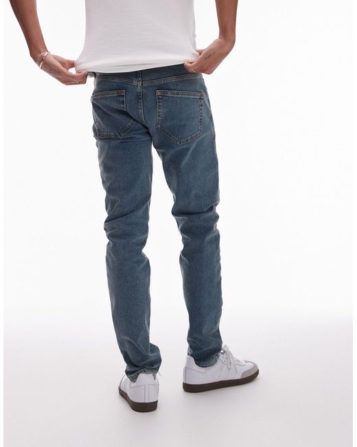 Topman – eng geschnittene jeans in Blue für Herren