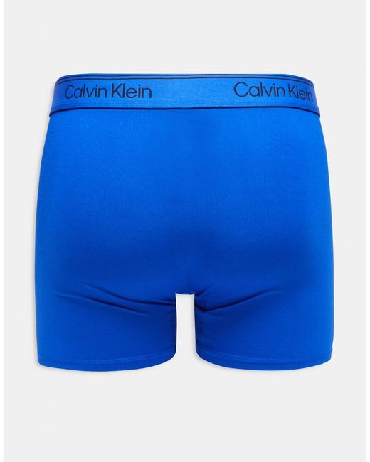 Calvin Klein Blue Micro Stretch 3 Pack Boxer Briefs for men