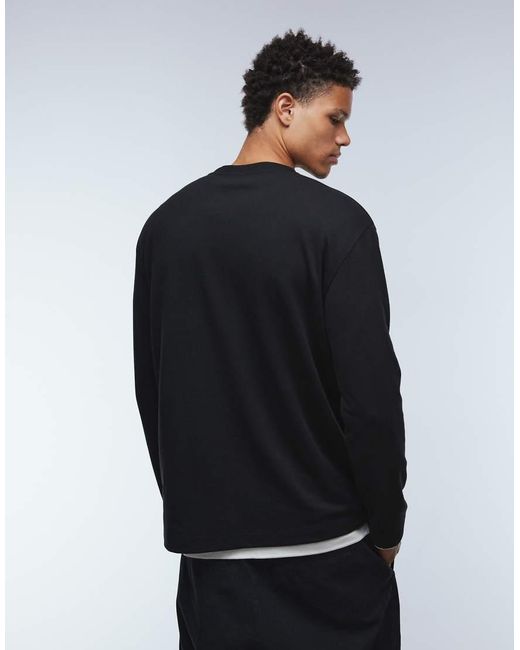 ASOS Black Heavyweight Relaxed Long Sleeve T-shirt for men