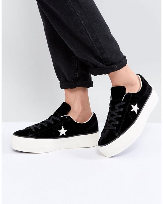 Converse – One Star Ox – Sneaker mit Plateauabsatz in Schwarz | Lyst AT