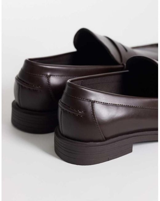 ASOS Brown Penny Loafers for men
