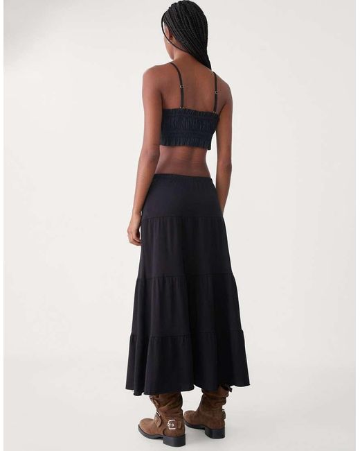 Stradivarius Blue Cropped Milkmaid Top
