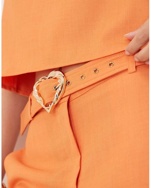 Sister Jane Orange Heart Belt High Waisted Trousers for men