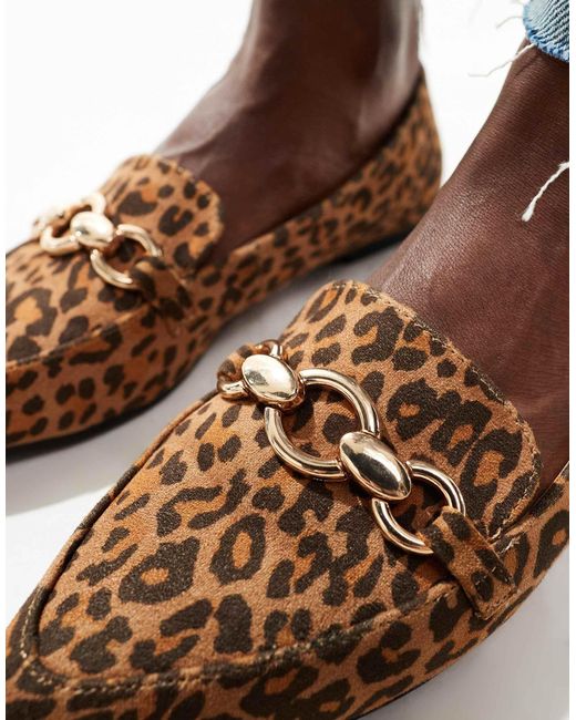 Felicity chaussures plates a bout pointu leopard London Rebel en coloris Bleu Lyst