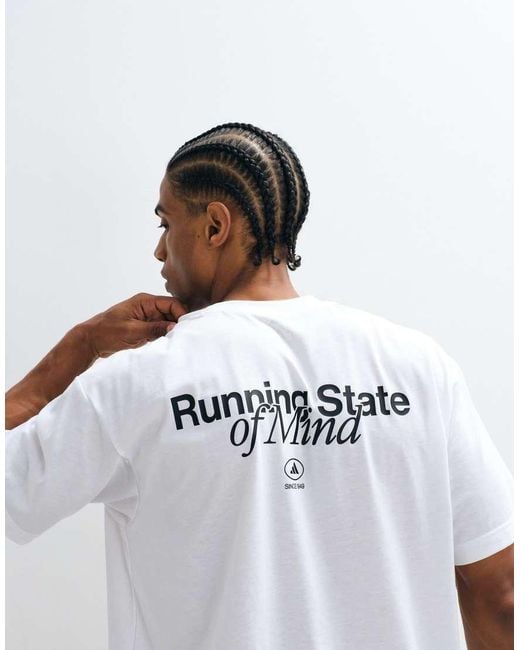 Adidas Originals White Adidas Running T-shirt With State Of Mind Back Print for men