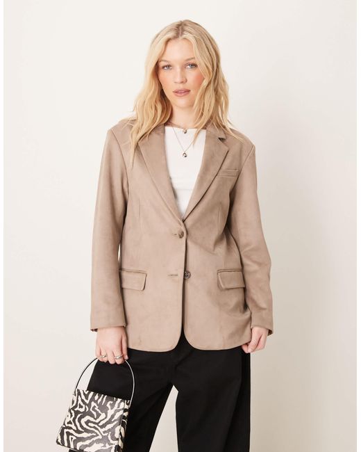 Blazer en daim - taupe Abercrombie & Fitch en coloris Natural
