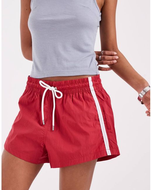Gap White Mini Runner Shorts With Stripe