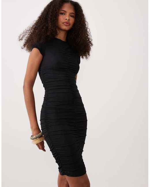 ASOS Black Scrunch Front Mini Dress