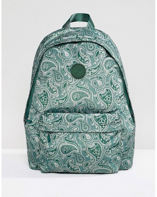 Pretty Green All Over Paisley Print Backpack In Green for Men | Lyst