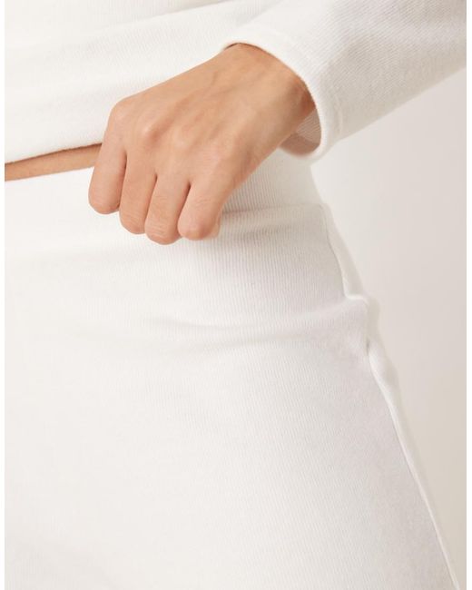 ASOS Natural Supersoft Co-ord Wide Leg Trouser