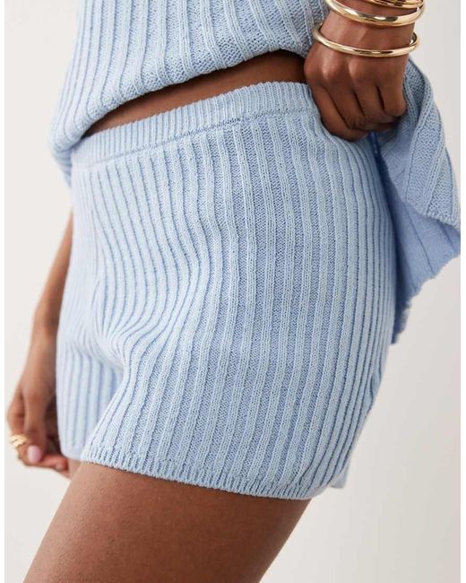 ASOS White Knitted Pleated Short Co-ord