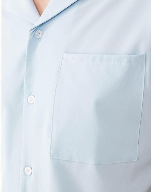 Free Society Blue Short Sleeve Beach Shirt for men