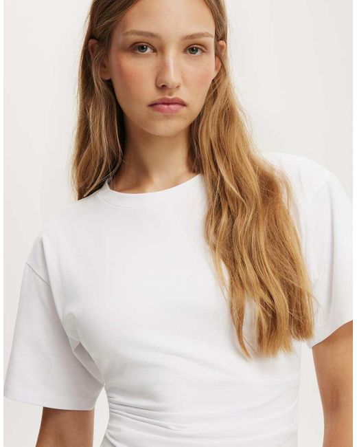 Cotton On White Boxy Tuck T-Shirt Mini Dress