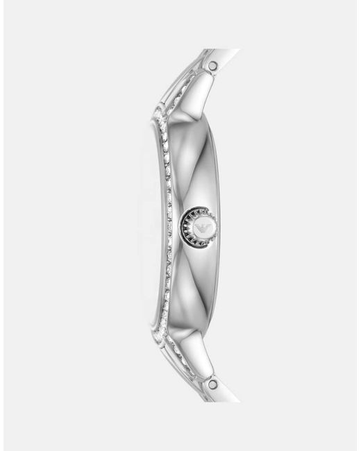 Emporio Armani White Three-Hand, Stainless Steel Watch, Ar11484