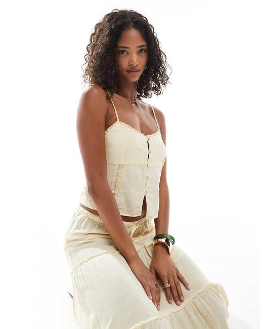 Pull&Bear Camitop Met Kanten Zoom in het White