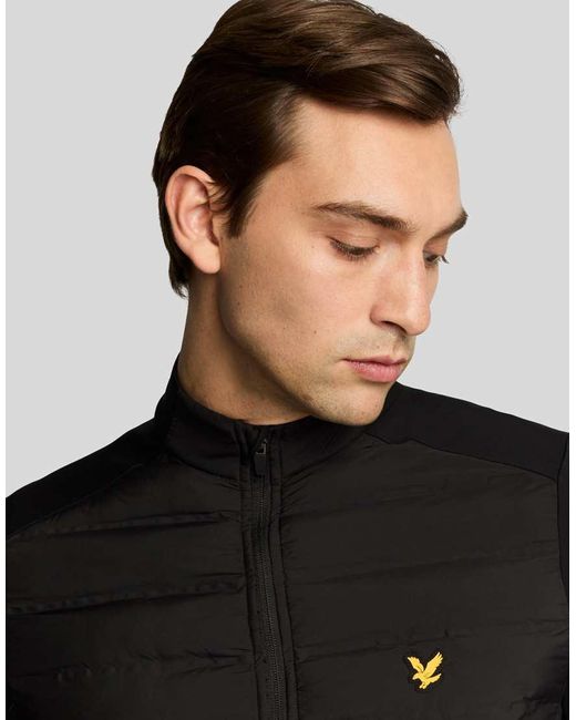 Lyle & Scott Black Light Jackets Hybrid Quilted Full Zip Golf Jacket for men