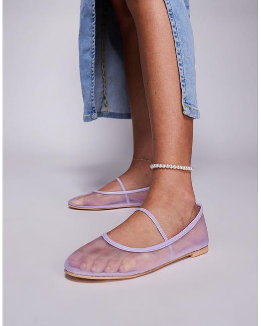 Public Desire Purple – twiggie – ballerinas aus netzstoff