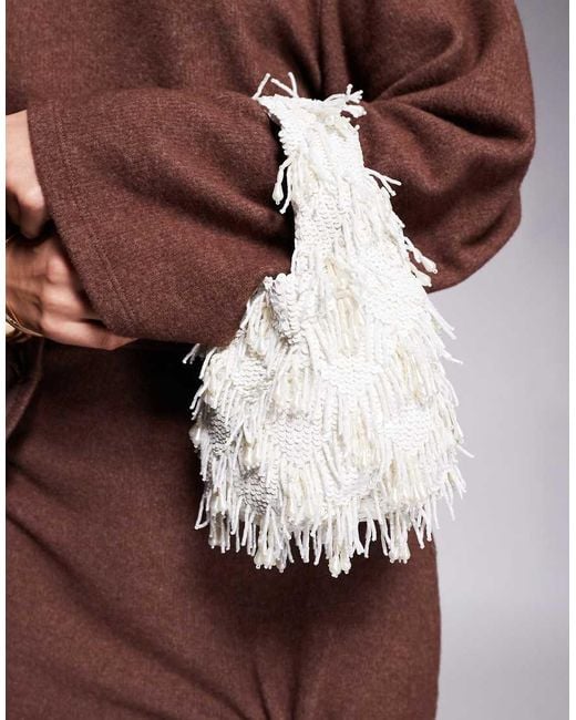 River Island Brown Sequin Tasselled Grab Bag