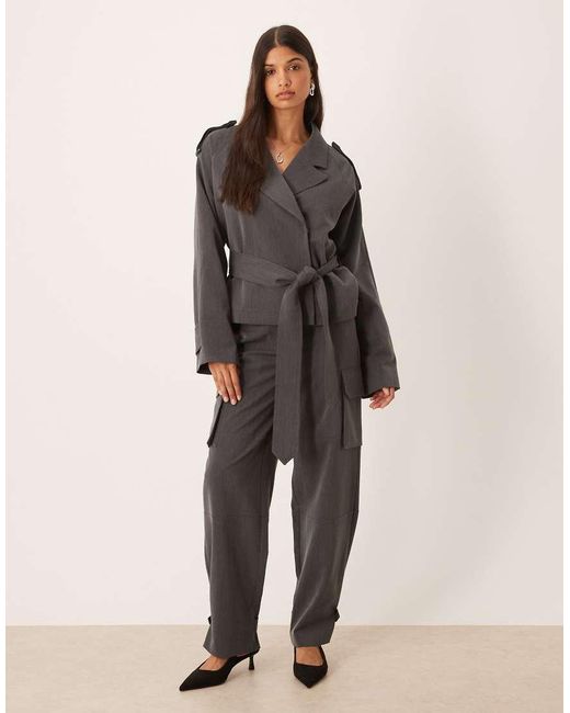 ASOS Brown Tailored Soft Trench Jacket Co-ord