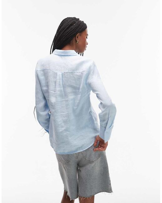 Camicia Classica Azzurra di Mango in Blue