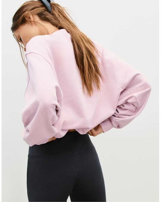 Stradivarius Sweatshirt Met Print En Pofmouwen in het Pink