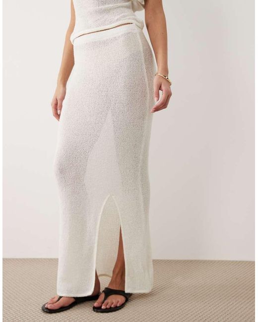 Tala Natural Beach Knit Maxi Skirt