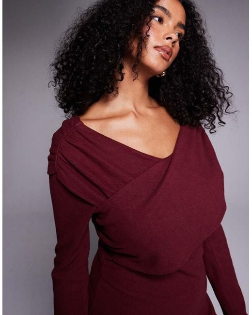 ASOS Red Supersoft Wrap Front Mini Dress