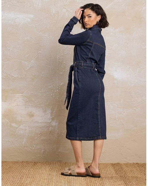 PixieGirl Blue Petite Denim Tie Dress