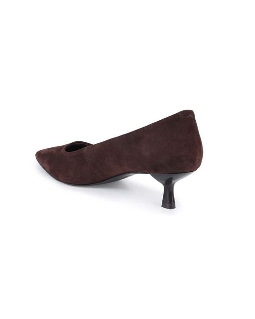 OFF THE HOOK Brown Tilly Suede Pointed Toe Kitten Heel Court Shoes