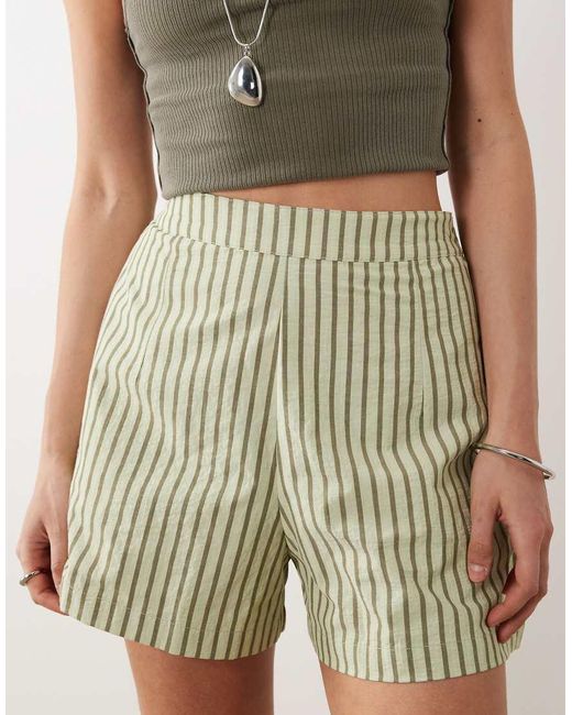 ASOS Green Textured Pull On Flippy Shorts