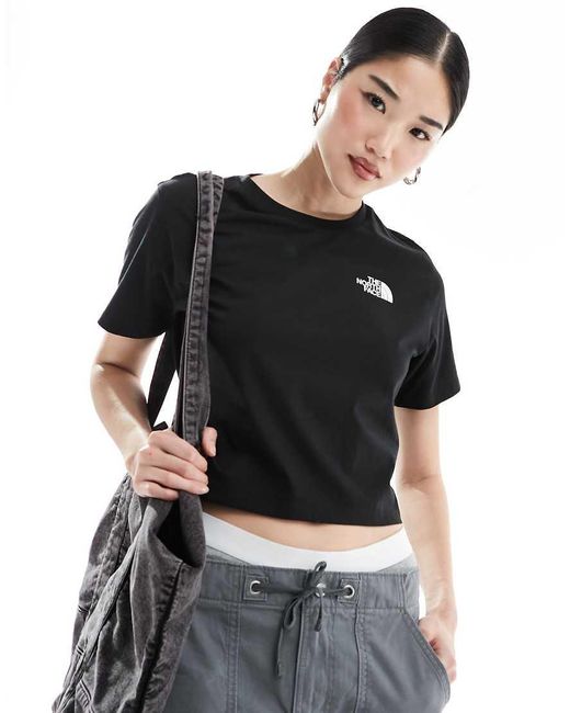 The North Face Black Simple Dome Cropped Logo T-Shirt