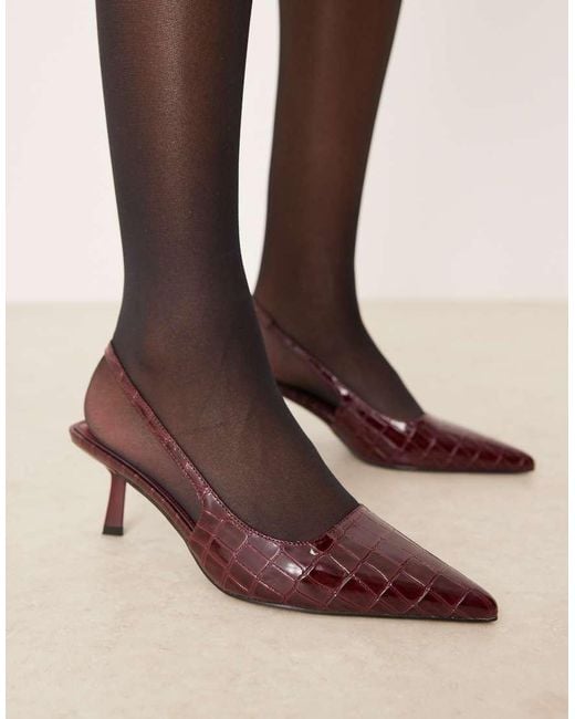 Raid Natural Laura Kitten Heel Slingback Shoes