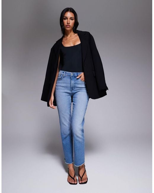 GOOD AMERICAN Blue Sculpting Modern Tank Bodysuit