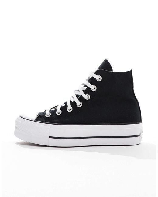 Chuck taylor all star hi lift - basket montantes larges à semelle plateforme compensée Converse en coloris Black