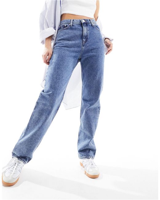 Julie - jean droit à taille haute - délavé moyen Tommy Hilfiger en coloris Blue