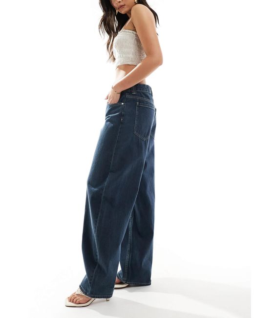 Jean baggy coupe bouffante - foncé Bershka en coloris Blue