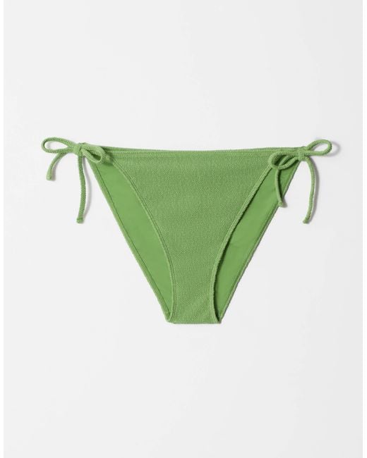 & Other Stories Green – gekräuselte bikinihose