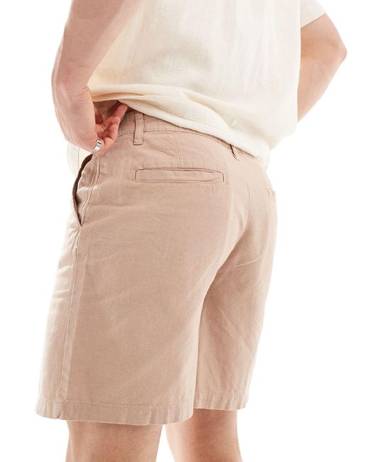 ASOS – weit geschnittene leinen-shorts in White für Herren
