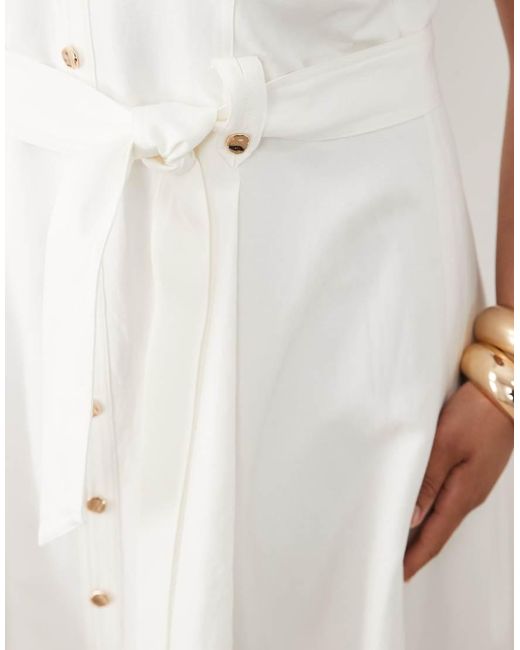Forever New Purple Button Down Cotton Midi Dress