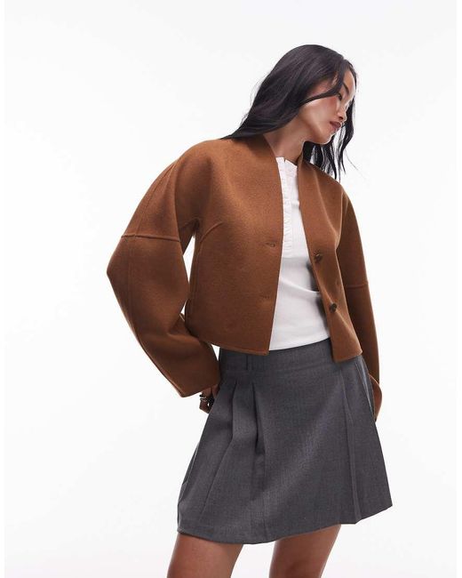 & Other Stories White Wool Mock Neck Jacket