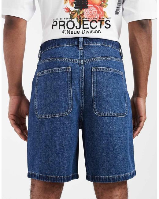 ASOS Blue Circular Design Collection Denim Jorts for men